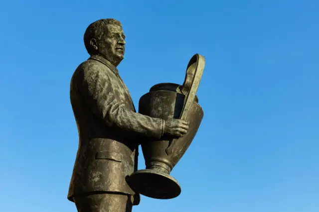 Jock Stein statue outside Celtic Park