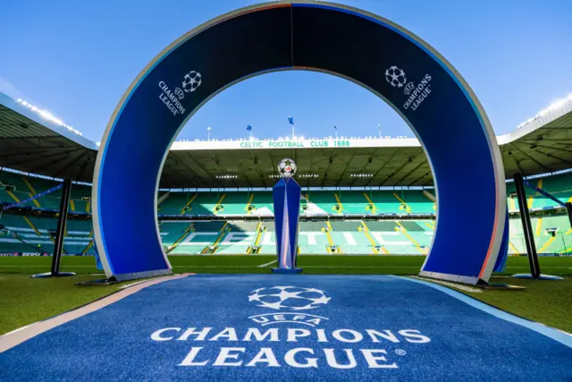 Celtic Park is decked out with the Champions League trappings