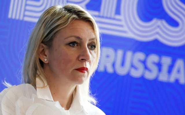 Spokeswoman of Russian Foreign Ministry Maria Zakharova attends a press conference