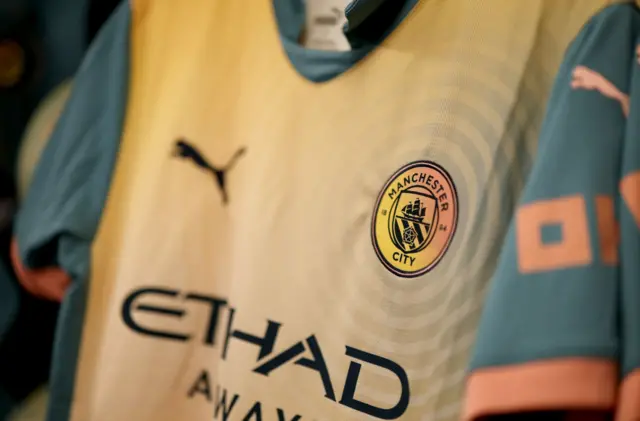 City fourth kit hangs in the changing room