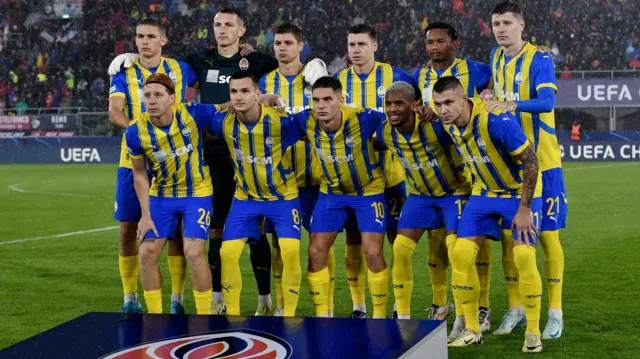 Shakhtar's yellow and blue kit