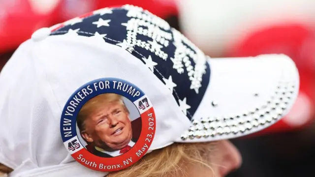 A Trump supporter stands in line early for his Wednesday rally