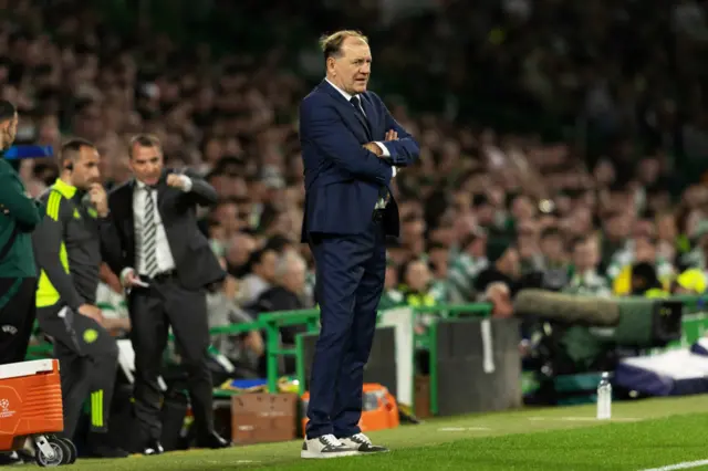 Vladimir Weiss looks on at Celtic Park