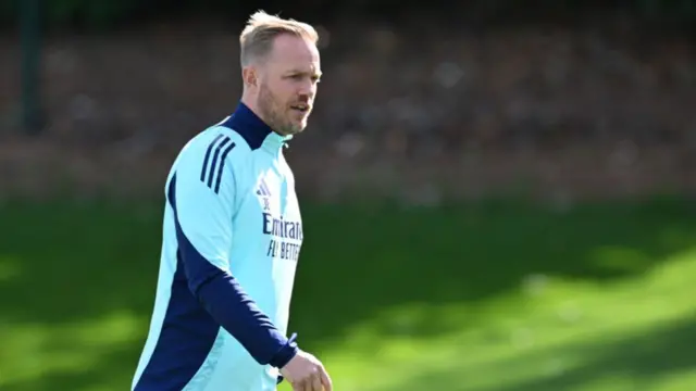 Arsenal manager Jonas Eidevall in training