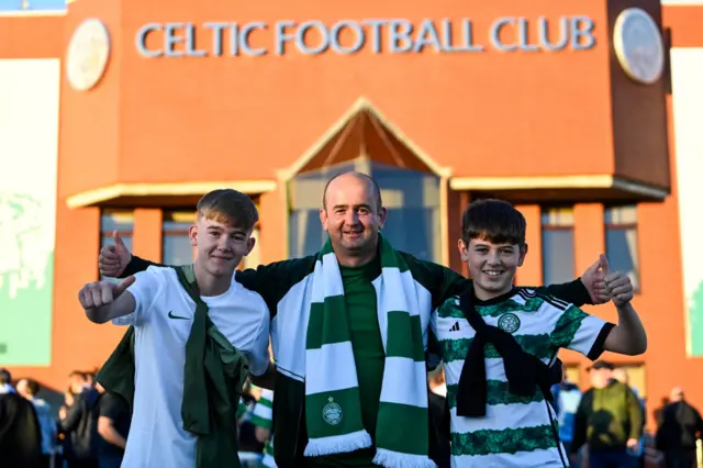 Celtic fans outside the stadium