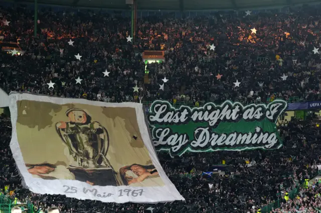 Tifo in the celtic home end