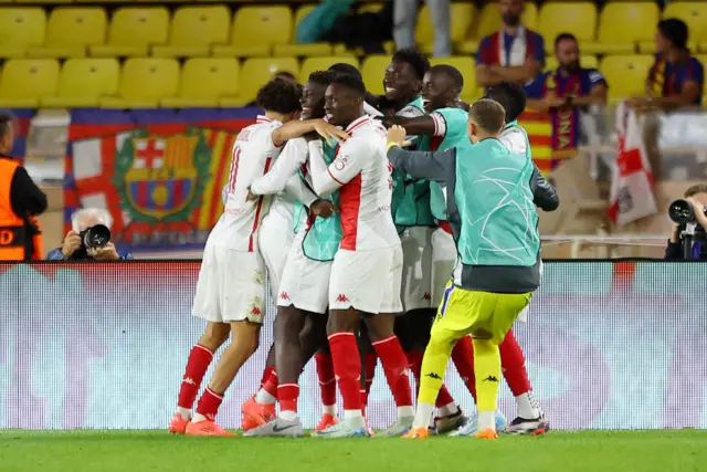 Monaco players congregate in celebration