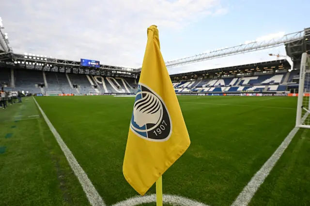 Corner flag close-up in the Gewiss Stadium