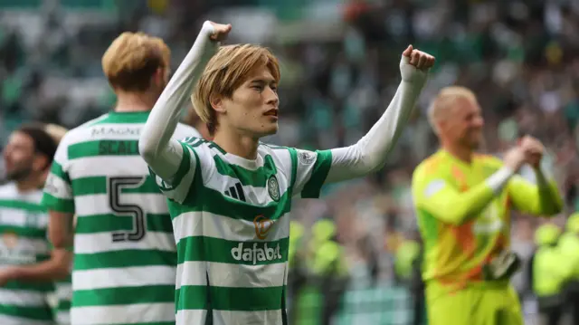 Celtic players celebrate