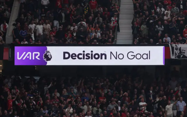 The screen shows the VAR no goal decision