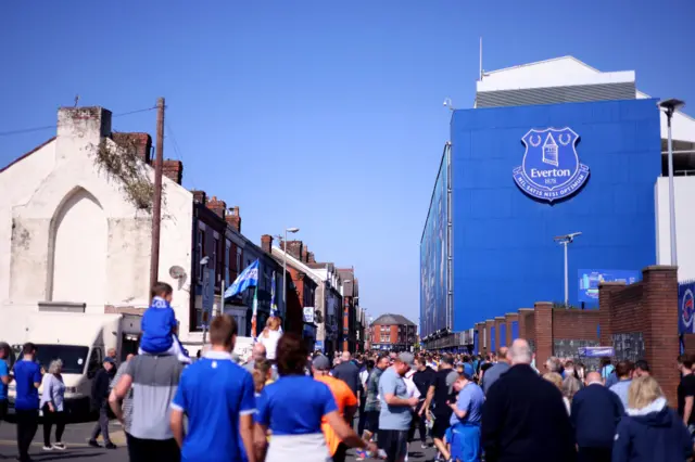 Scene outside Goodison Park