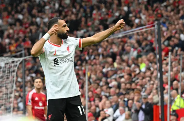 Mohamed Salah celebrates