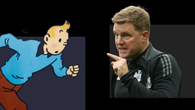 Eddie Howe and Tintin graphic