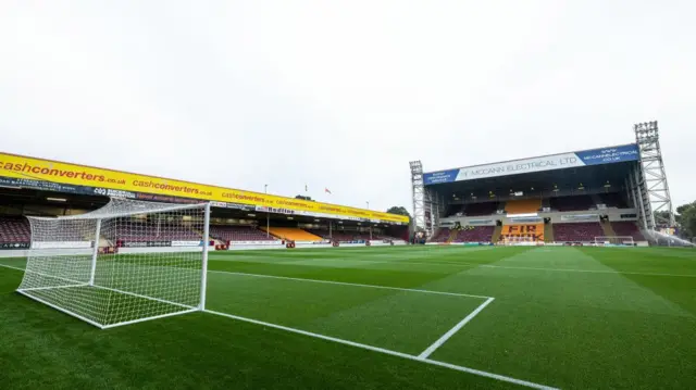 MOTHERWELL, SCOTLAND - SEPTEMBER 20: A general view of Fir Park during a Premier Sports Cup quarter-final match between Motherwell and Dundee United at Fir Park, on September 20, 2024, in Motherwell, Scotland. (Photo by Craig Foy / SNS Group)