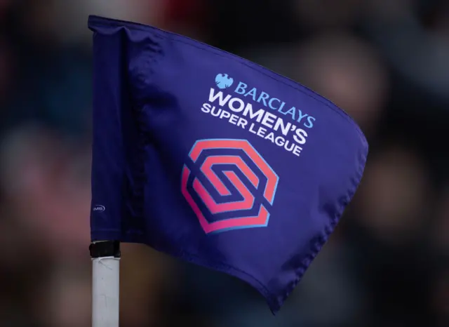 A corner flag showing the Barclays Women's Super League logo