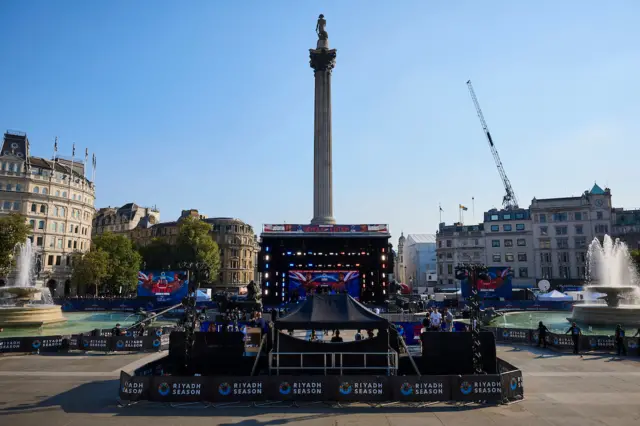 A stage in Trafalgar Square