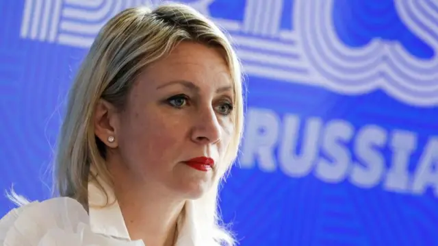 Russian Foreign Ministry spokeswoman Maria Zakharova at a press conference in June this year