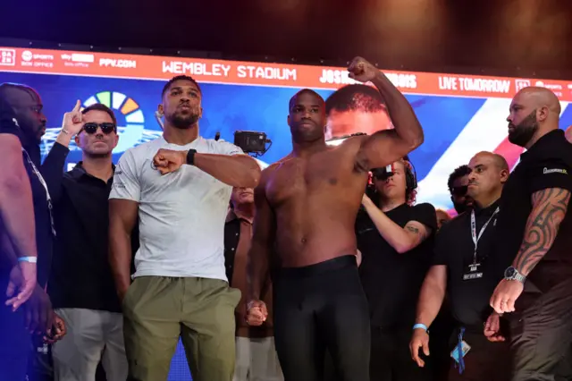 Anthony Joshua and Daniel Dubois weigh in