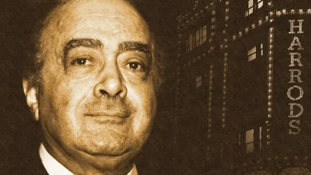 A stylised image of Mohamed Al Fayed