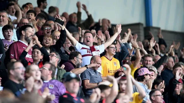 Northampton fans celebrate passionately at Huddersfield,