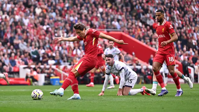 Federico Chiesa of Liverpool having a shot