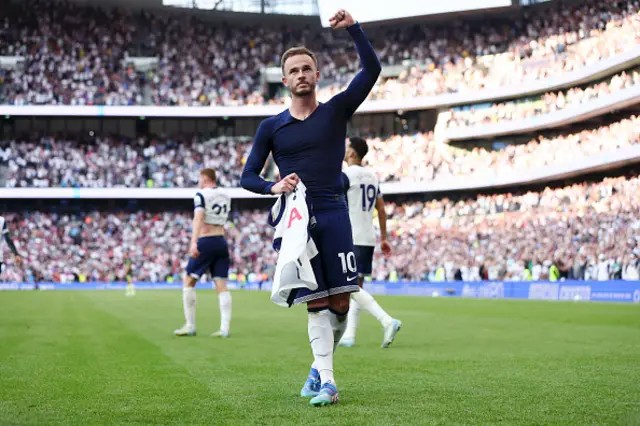 James Maddison of Tottenham Hotspur celebrate