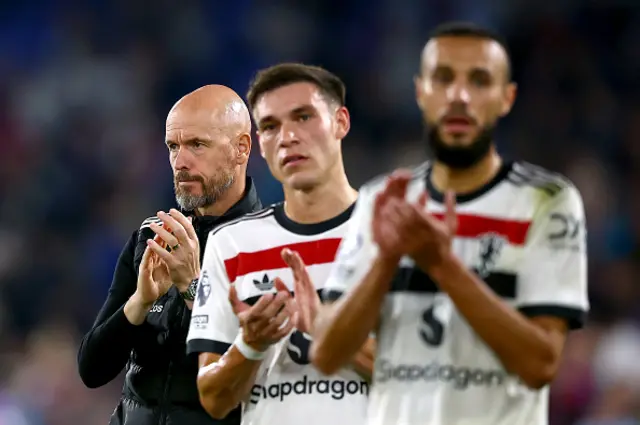 Erik ten Hag, Manager of Manchester United, acknowledges the fans