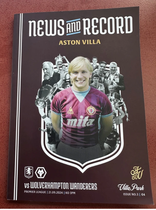 Gary Shaw on the front of the match programme