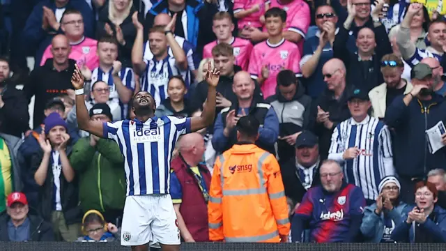 Josh Maja celebrates