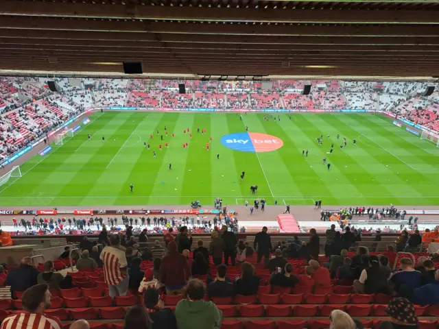 The view from the press box at the Stadium of Light