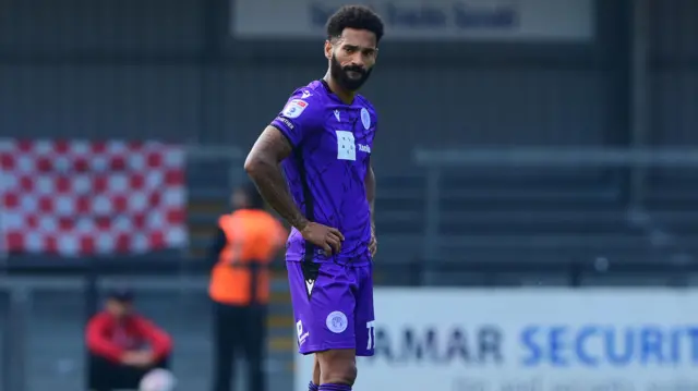 Stevenage's Elliott List looks dejected as they go 2-0 down to Exeter.