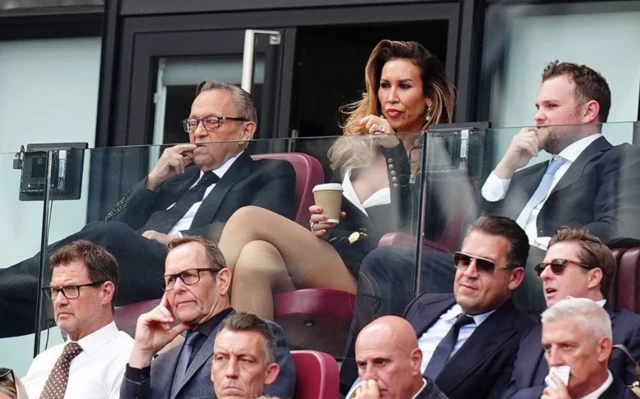 West Ham United chairman David Sullivan (top left) with fiance Ampika Pickston