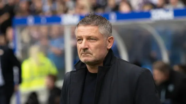 GLASGOW, SCOTLAND - SEPTEMBER 21: Dundee Manager Tony Docherty during a Premier Sports Cup quarter-final match between Rangers and Dundee at Ibrox Stadium, on September 21, 2024, in Glasgow, Scotland. (Photo by Craig Williamson / SNS Group)