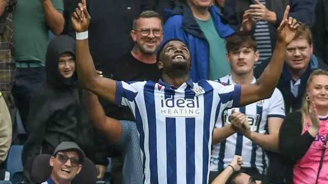 Josh Maja celebrates