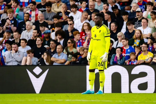 Andre Onana of Manchester United looks on