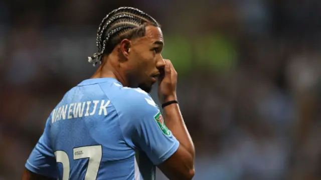 Milan van Ewijk during Coventry's EFL Cup match against Tottenham Hotspur