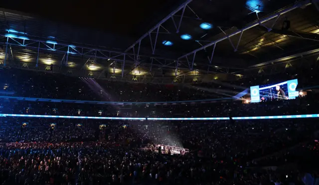 View of Wembley crowd during Liam Gallagher's performance