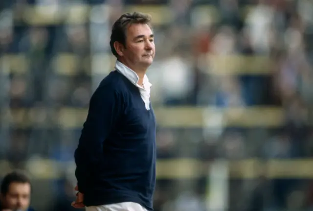 Brian Clough watches on on the sidelines