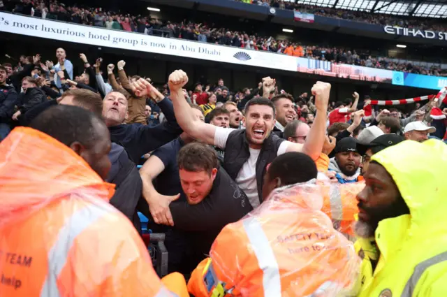 Arsenal celebrations in the stands