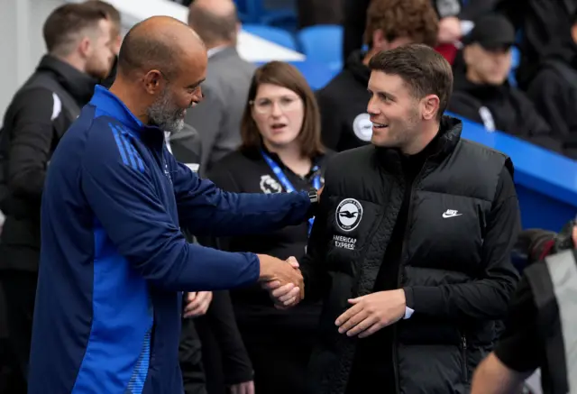 The managers greet pre-match