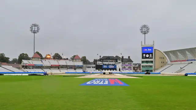 A rainy scene at Trent Bridge