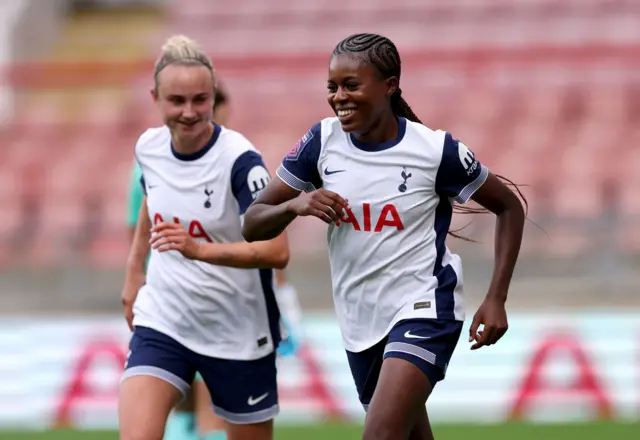 Jess Naz celebrates her goal v Palace