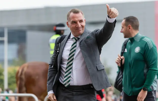 Celtic manager Brendan Rodgers arriving at the stadium