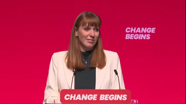 Rayner on stage at the Labour party's annual conference