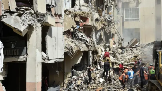 Damaged building in Beirut