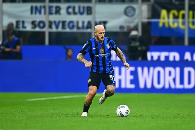 Federico Dimarco of FC Internazionale controls the ball