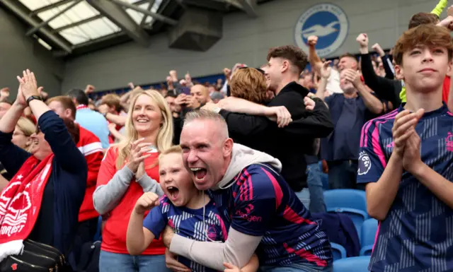 Forest fans young and old celebrate joyously