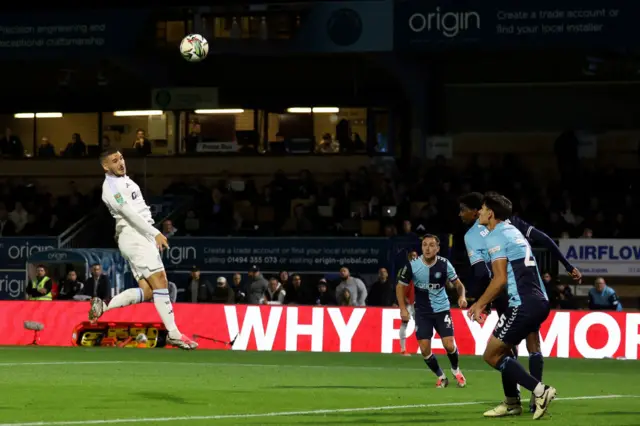 Emi Buendia scores for Aston Villa in their EFL Cup tie at Wycombe Wanderers