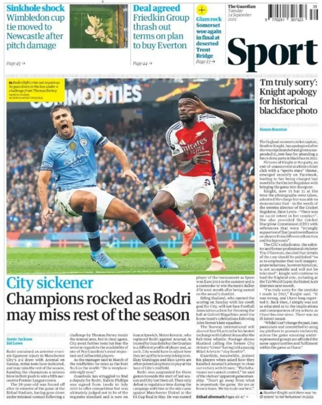 Guardian back page