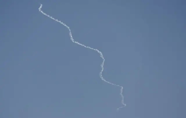 Picture of intercepted Hezbollah missile that was directed at Tel Aviv